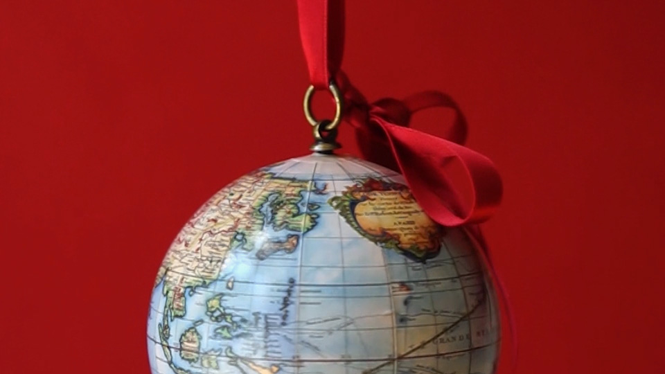 globe hanging from a bow, videostill