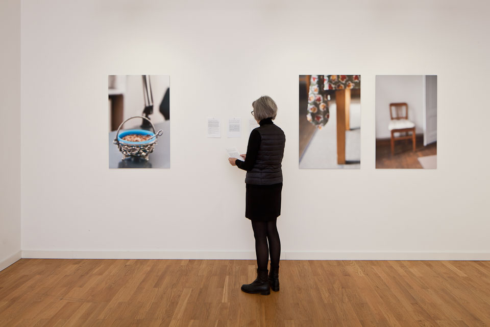 person standing in the exhibition space